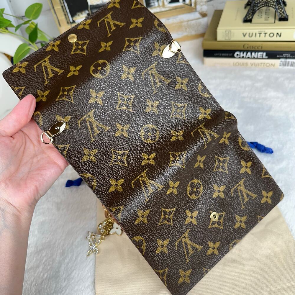 SOLD Louis Vuitton Monogram Porte Tresor Etui Papiers  Crossbody w/ Chain - Picture 4 of 14